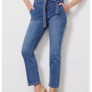 Kut from the Kloth Reese Ankle Straight Paperbag Waist Jean Size 6